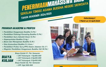 Sekolah Tinggi Agama Budha Negeri Sriwijaya Tangerang Buka Penerimaan Mahasiswa Baru