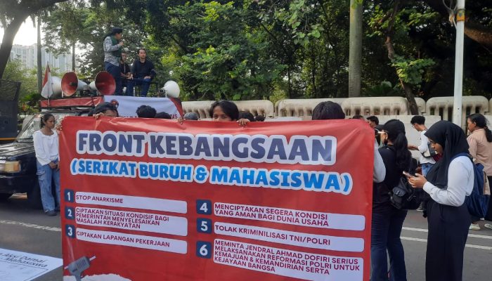 Front Kebangsaan Buruh-Mahasiswa Ingatkan Bahaya Provokasi Pemecah Persatuan